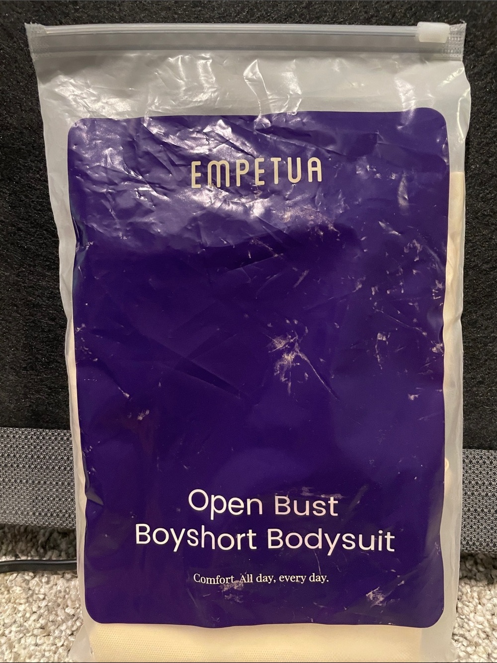 Shapermint EMPETUA Open Bust Boyshort Bodysuit - Cream